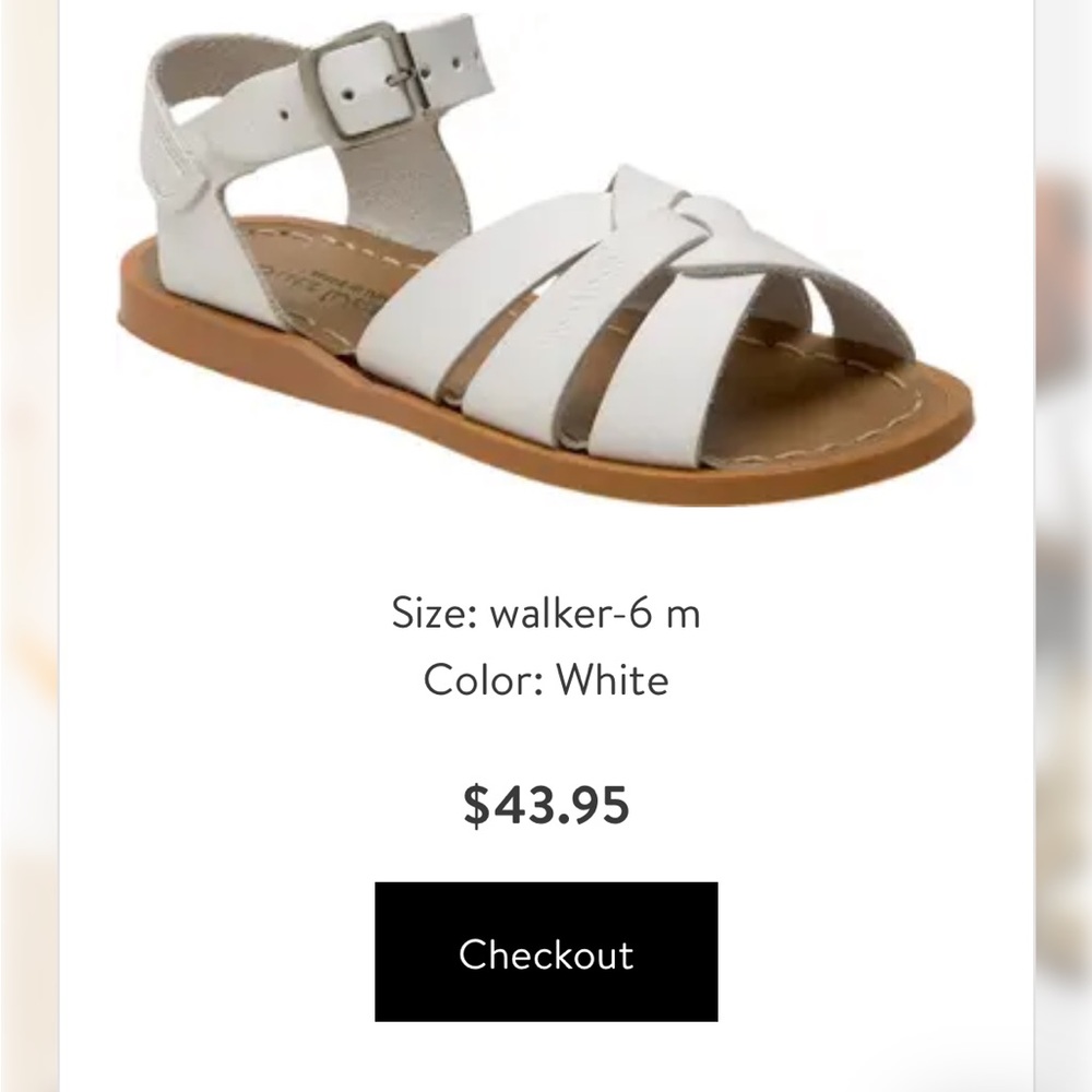 Salt water sandal toddler 6 white